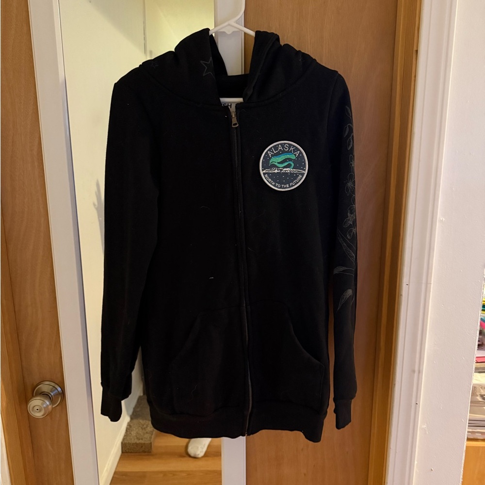 Blush Black Zip-Up Hoodie